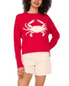 Vince Camuto Crab Crewneck Sweater In Red