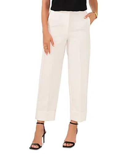 Vince Camuto Creased Cuffed Trousers In New Ivory