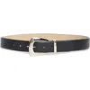 Vince Camuto Crest Buckle Faux Leather Belt In Multi