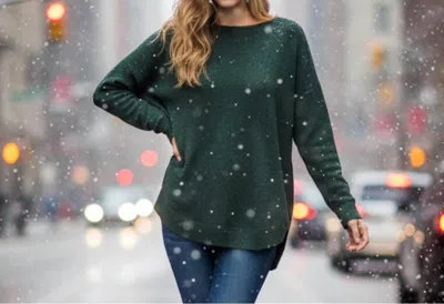 Vince Camuto Crew Neck Long Sleeve Sweater In Green