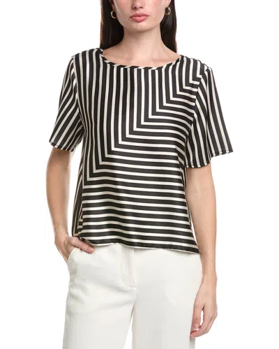 Vince Camuto Crewneck Cropped Blouse In Black