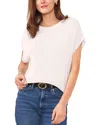 Vince Camuto Plus Size Elastic-hem Cap-sleeve Top In Birch