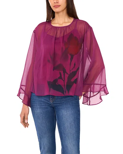 VINCE CAMUTO CREWNECK FLUTTER SLEEVE TOP