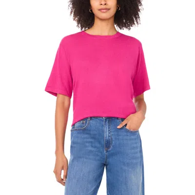 Vince Camuto Crewneck Knit Top In Pink