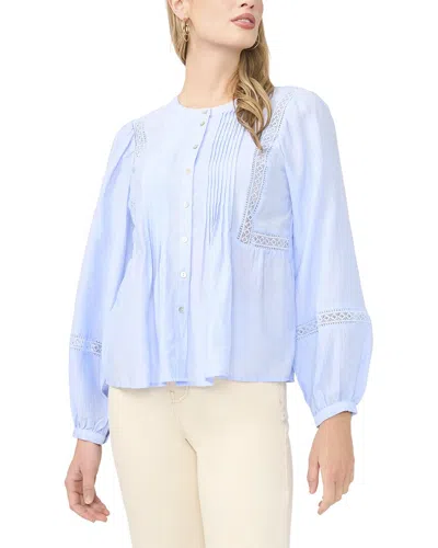 Vince Camuto Crewneck Pleated Front Top In Purple