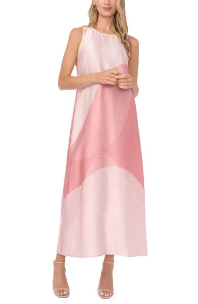 Vince Camuto Crewneck Satin Tank Dress In Pink