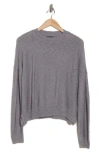 Vince Camuto Crewneck Sharkbite Sweater In Carbon