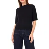 Vince Camuto Crewneck Short Sleeve Sweater In Black