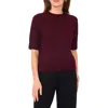 Vince Camuto Crewneck Short Sleeve Sweater In Burgundy