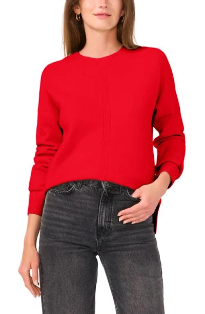 Vince Camuto Exposed Seam Crewneck Sweater In Red