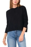 Vince Camuto Cropped Crewneck Sweater In Rich Black