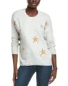 Vince Camuto Star Pattern Crewneck Sweater In Silver