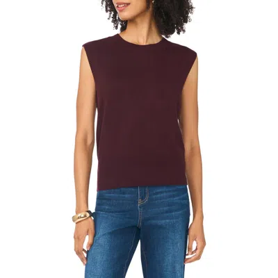 Vince Camuto Crewneck Sweater Tank In Burgundy