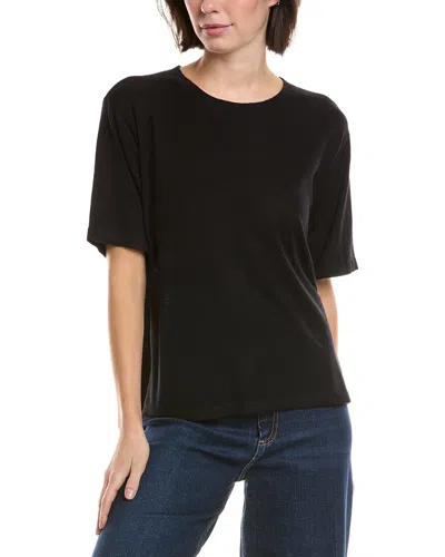 Vince Camuto Crewneck Wool-blend T-shirt In Black