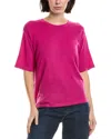 Vince Camuto Crewneck Wool-blend T-shirt In Pink