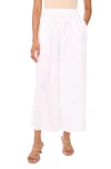 Vince Camuto Crinkled Drawstring Waist Pants In White
