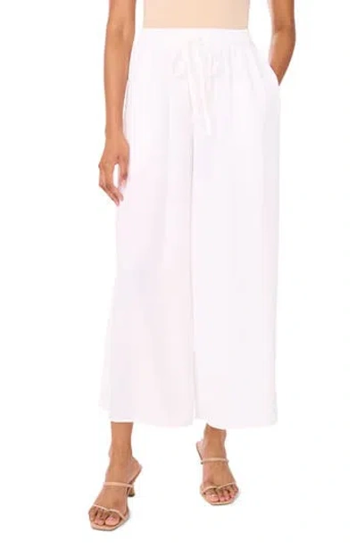 Vince Camuto Crinkled Drawstring Waist Pants In White