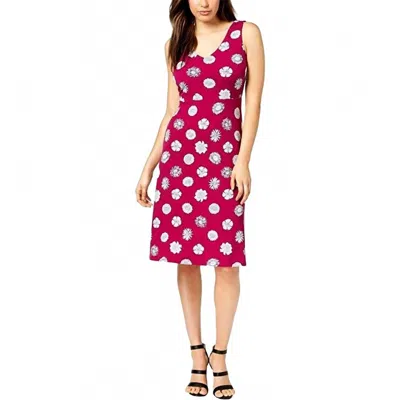 Vince Camuto Crisscross Back A Line Mini Dress In Fuchsia Fury In Multi