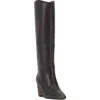 Vince Camuto Cristen Knee High Boot In Dark Caramel Leather