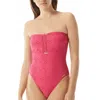 Vince Camuto Crochet Bandeau One Piece Swimsuit In Dragon Fruit In Pink