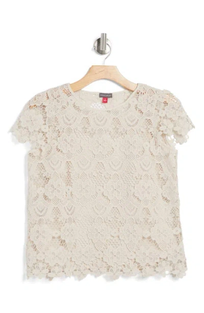 Vince Camuto Crochet Cap Sleeve Top In Rainy Day-258