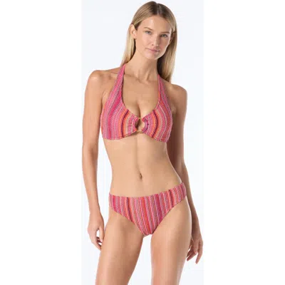 Vince Camuto Crochet Ring Halter Bra Swim Top In Multi
