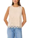 Vince Camuto Guipure Lace Sleeveless Top In Birch