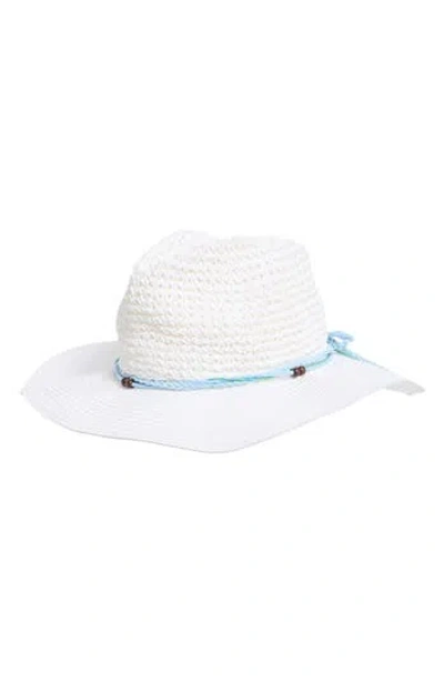Vince Camuto Crochet Straw Bucket Hat In Brown