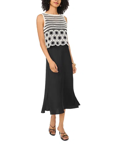 Vince Camuto Crochet Tank With Slip Dress In Multi
