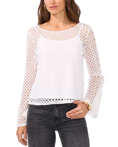 Vince Camuto Crochet Top In New Ivory