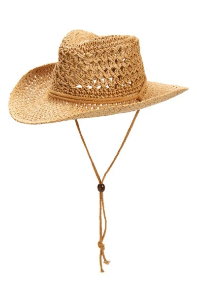 Vince Camuto Crochet Western Hat In Tan
