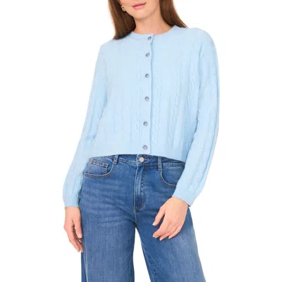 Vince Camuto Crop Cable Cardigan In Blue