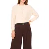 Vince Camuto Crop Cable Cardigan In Brown
