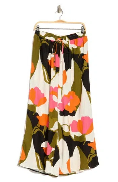 Vince Camuto Crop Linen Blend Pants In Multi