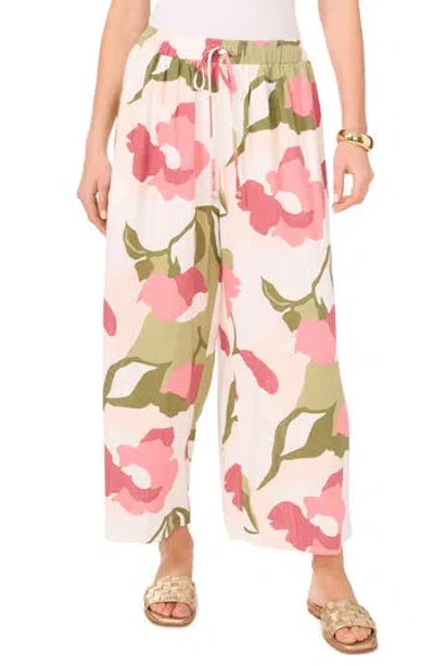 Vince Camuto Crop Linen Blend Pants In Rose Glow