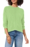 Vince Camuto Cropped Crewneck Sweater In Foam Green