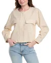 VINCE CAMUTO VINCE CAMUTO CROPPED LINEN-BLEND JACKET