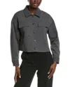 Vince Camuto Cropped Shacket In Gray