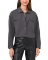 Vince Camuto Crystal Stud Crop Shacket In Medium Heather Grey