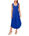 Vince Camuto Solid Tie-shoulder Cascading Jumpsuit In Cobalt