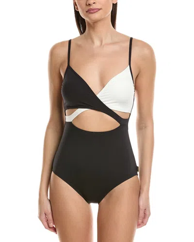 Vince Camuto Cross Top One-piece In Black