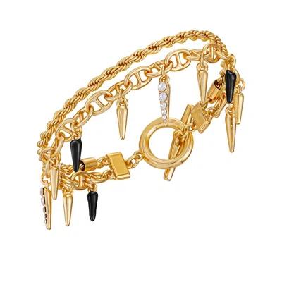 Vince Camuto Crystal And Goldtone Multi Strand Bracelet