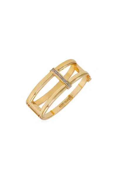 Vince Camuto Crystal Bangle Bracelet In Gold Tone