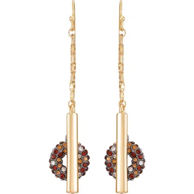 Vince Camuto Crystal Chain Drop Earrings In Gold