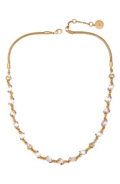 Vince Camuto Crystal Chain Necklace In Goldtone