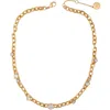 Vince Camuto Crystal Chain Necklace In Goldtone