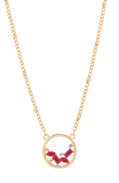Vince Camuto Crystal Circle Pendant Necklace In Gold