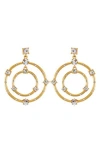 Vince Camuto Crystal Circular Drop Earrings In Goldtone Crystal