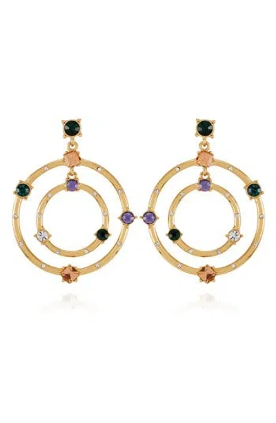 Vince Camuto Crystal Circular Drop Earrings In Goldtone Multi