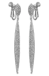 Vince Camuto Crystal Clip-on Drop Earrings In Silver/crystal